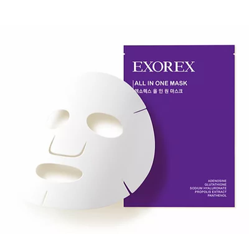 EXOREX ALL IN ONE MASK, Korean sheet mask pack, tencel sheet / adenosine / panthenol / Glutathione