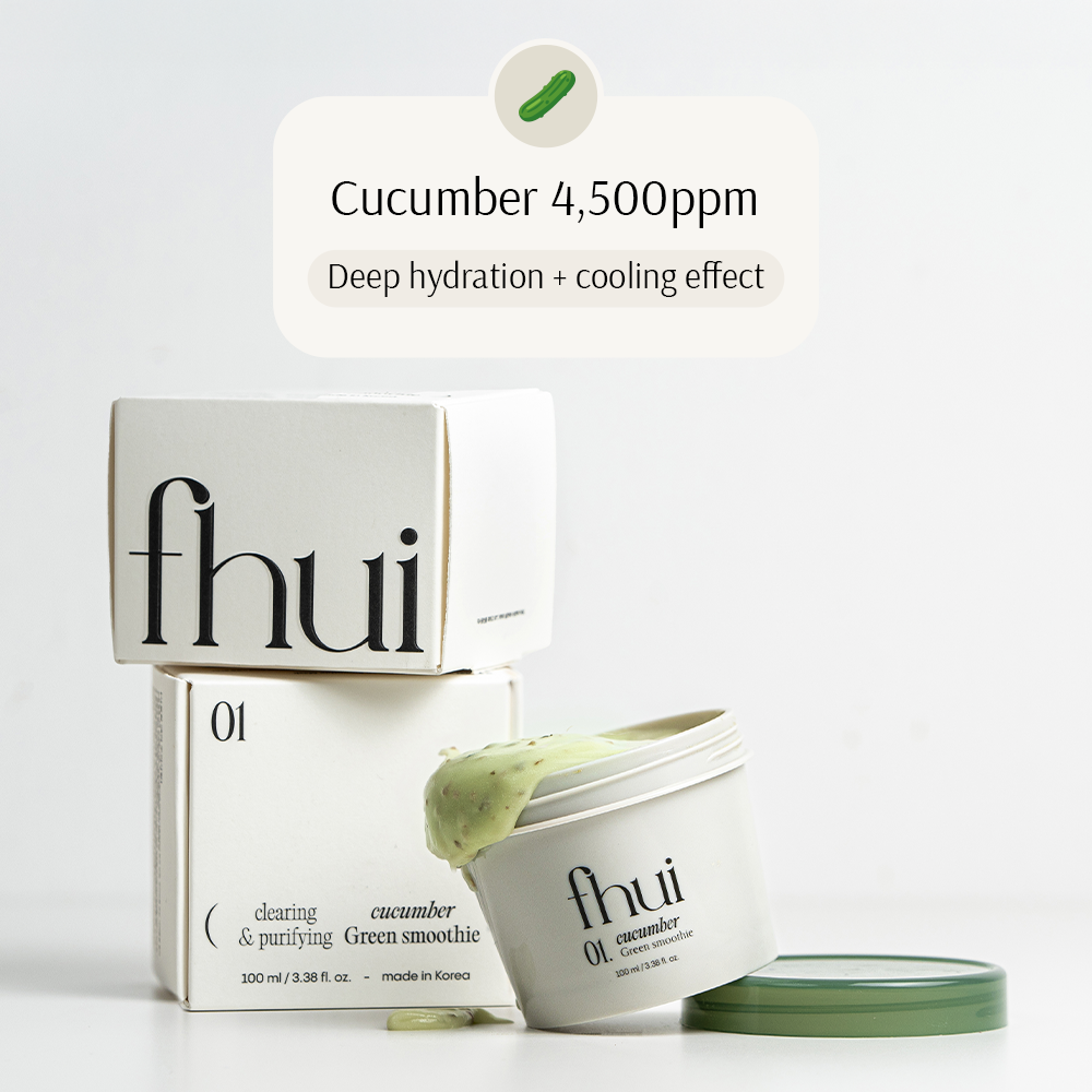 fhui cucumber green pack smoothie face mask, 100ml