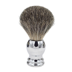 For Safety Razor Barber Neck Brush Handmade Deluxe 100% Pure Badger Silvertip Shaving Brush with metal stainless steel Handle