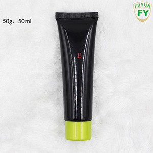 Fuyun 50ml black PE plastic hand cream cosmetic tube with flip top cap