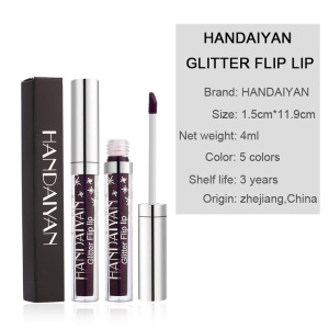 HANDAIYAN Glitter Flip Lip Liquid Lipstick Long Lasting Lipsticks Lip Gloss Makeup Lip Stick Waterproof Magic Metallic Lipstick