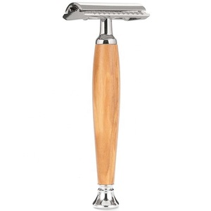 HIGH QUALITY WOODEN HANDEL black plated Safety Razor