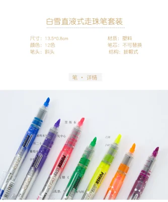 Highlighter High Quality Snowhite Free Ink System Highlighter Pens