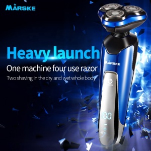 Hot Selling MARSKE Professional 4in1 Grooming Kit LCD Display Battery Power Beard Trimmer Rotary Face Shavers