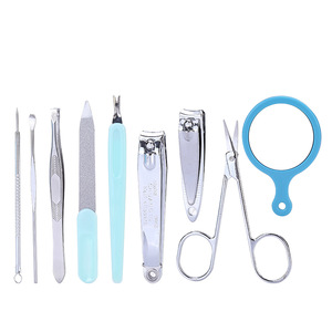 Lameila wholesale cosmetic nail tool 9 piece nail clip nail file manicure tools sets makeup products