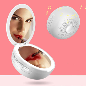 Makeup Mirror with Lights Portable Cosmetic Mirror  with bluetooth speaker,1X/3X magnifier