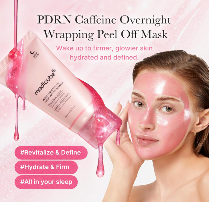 Medicube Wrapping Mask PDRN Caffeine Overnight Peel Off Facial Mask 2.53 fl.oz