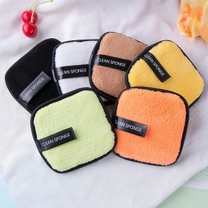 New Design 6pcs Per bag Square Shape Short Microfiber Makeup Remover Pads With Laundry Bag