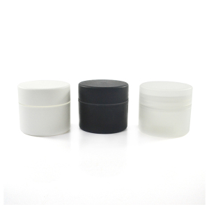 New products empty packaging 50ml black white double ply plastic cream jar