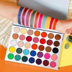 OEM best 35 colors matte eyeshadow palette private label silver package pigment pressed powder eye shadow customize logo