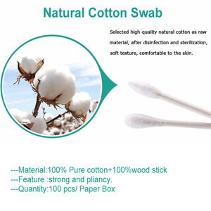 OEM Paper Box Eco Friendly Ear Cleaning Wooden Stick Cotton Buds