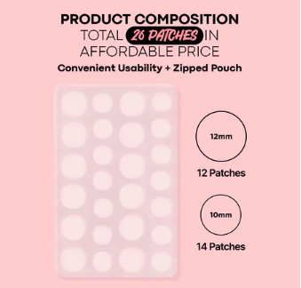 Pimple Clear Spot Patch 26 Patches(Treatment, Protects &amp; Covers Acne Scars, Transparent)