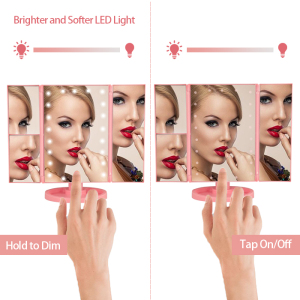 Plastic Magnifying Lighted Led Make Up Vanity Cosmetic Makeup Mirror With Lights
