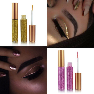 glitter eyeliner liquid liner makeup shimmer gold eye lasting waterproof vendor cosmetics smooth shades label private pigmented gel colorful eyes