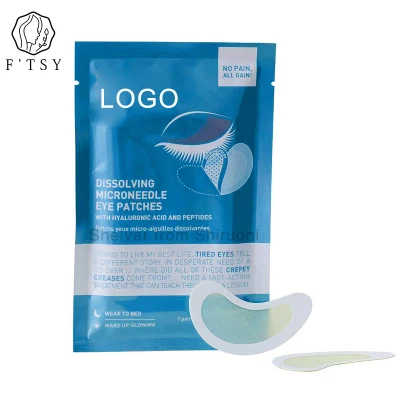 Private Label High Quality Hyaluronic Acid Ha Dissolving Microneedle Anti Wrinkle Puffy Under Eye Mask Patches