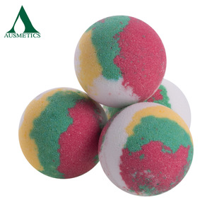 Private label Hot sale Ball shape bath bombs gift set in bath fizzies natural bath bomb bubble ball