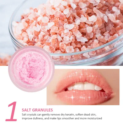 Private Label Mooyam Lip Exfoliating Scrub Remove Dead Skin Moisturizing Smoothing Brightening Himalayan Salt Pink Lip Scrub