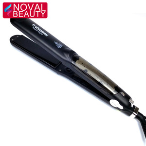 Professional customize ceramic coating led display steam flat iron steam hair straightener