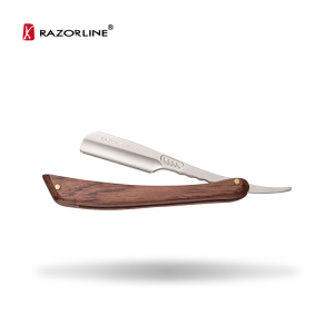 RAZORLINE H15WY Brown Professional Fancy Wooden Handle Face Shaving Razor