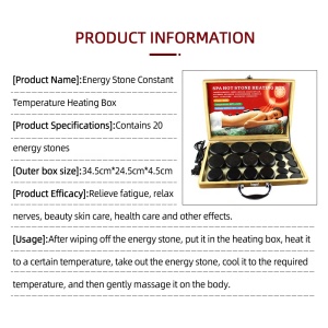 Spa Hot Stone Massage Kit Basalt Massage Spa Stone  Hot Stone  with bamboo heating box 20pieces per set