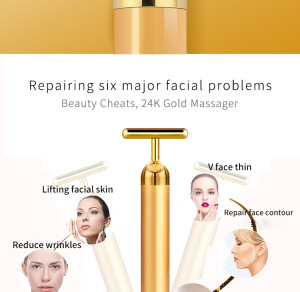 Wholesale facial slimming face gold vibration 24k facial massager beauty bar
