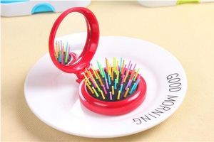 Wholesale Hair Brush Comb Plastic Girl Mini Folding Hairbrush