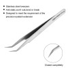 2 Pieces Straight and Curved Tip Tweezers Eyelash Extension Tweezers Stainless Steel False Lash Application Tools (Sliver)