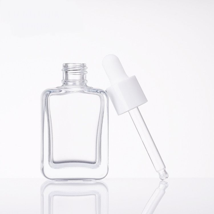 30ml Flat Rectangle Glass Essential Oil Bottle Serum Bottle
