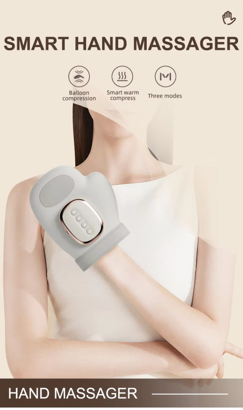 Smart hand massager- air compression, heating and vibration