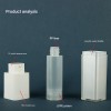 50ML Cosmetic Essence Square Rotating Refillable Airless Bottle Vacuum Dispenser