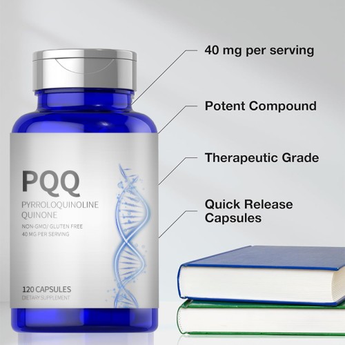 PQQ Pyrroloquinoline Quinone Capsules 40mg 120ct Non-GMO Gluten Free OEM ODM Factory