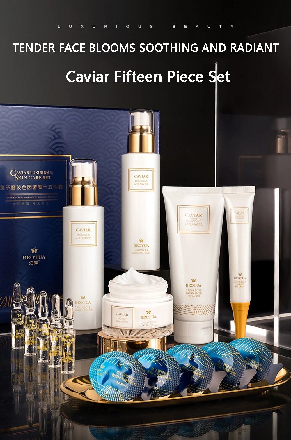 Korean Routine Skin Care Set Caviar Base Repair Damage Skin