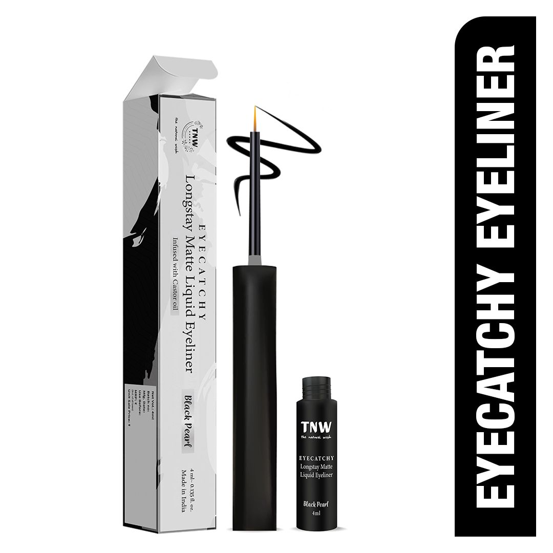 "TNW -The Natural Wash Eyecatchy Longstay Matte Liquid Eyeliner with Hydrogenated Castor Oil | Smudge proof | Pigmented | Long Lasting | Quick Dry "