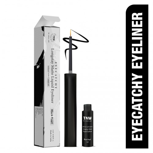 "TNW -The Natural Wash Eyecatchy Longstay Matte Liquid Eyeliner with Hydrogenated Castor Oil | Smudge proof | Pigmented | Long Lasting | Quick Dry "