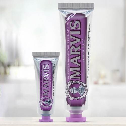 MARVIS Travel Mini Toothpaste Whitening Mint, Cinnamon, Black Forest