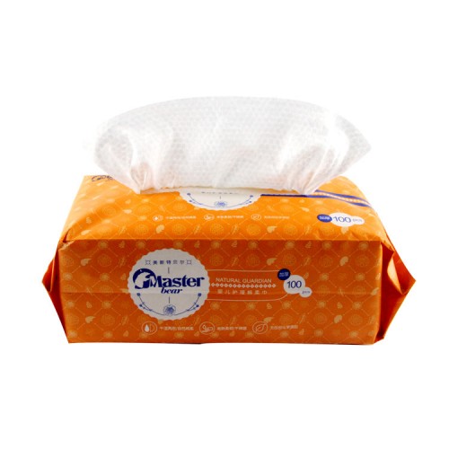 100PCS  Organic Cotton Wet And Dry Use Disposable Wipes Tissue Oem Custom  Face Wipe Cloth For Baby Facial Cleaning