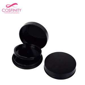 2019 trending products round two-layer makeup empty foundation compact case loose powder case with mirror