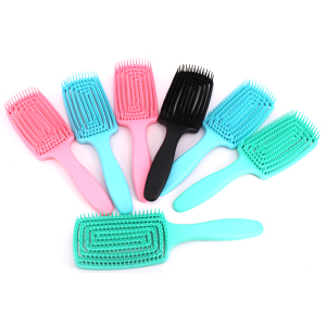 Amazon hot sale plastic detangler hair brush custom logo salon flexible hair brush detangling