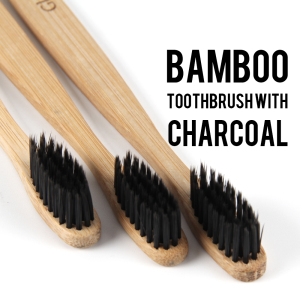 Bamboo Toothbrush Pack of 4 Eco Friendly, Organic and Biodegradable Toothbrushes