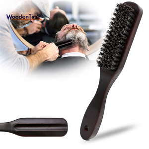 Beech wood handle 100% mustache massage comb wood boar bristle oil brush for men mustache beard shaving brush