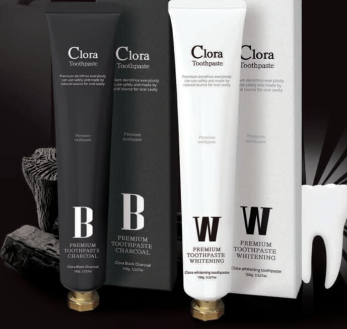 Clora Black Charcoal Whitening Toothpaste