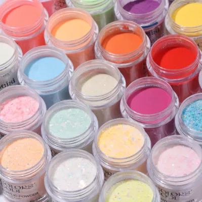 Custom Color DIP Acryl Powder Nail Supplies Polvo Acrilico Nails Art Private Label Bulk Acrylic Glitter Powder for Nail Art