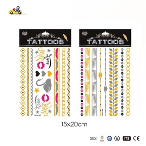 DIY Flash Tattoo with Gold and Silver Temporary Body Art