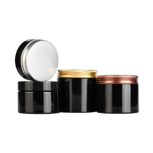 Empty Cosmetic Container Facial Mask 30g 50g 100g 120g 150g 200g 250g 300g 400g 500g soild black PET Plastic lotion cream jar