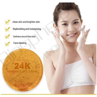 Factory Price Organic Handmade Skin Care Whitening 24K Gold Soap
