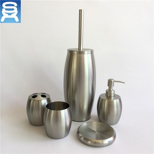 High Quality 6 Pieces Soap Dispenser Toilet Brush Holder bath accessories Stainless Steel Bathroom Set