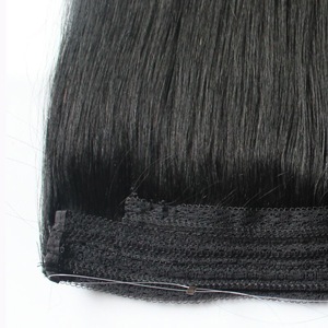 High quality thick bohemian remy human hair extension , wholesale fashion virgin halo hair extension