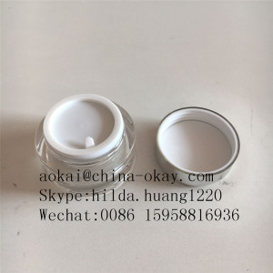 Luxury acrylic 30g clear plastic jar with metal silver lid and silver inner jar/Old round cream jar