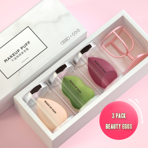 Makeup Beauty  Sponge set Wholesale Super soft  3PCS Makeup Sponge cosmetic puff box