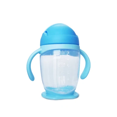 Multi-Function Baby Drinking Bottle with Straw and Handle Leakingproof